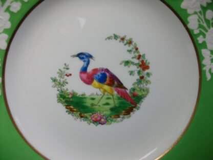 SPODE CHELSEA BIRD GREEN  R4689  SMOOTH (c.1927)   LUNCH PLATE #7 -  8 1/2"  EXCELLENT !!  RARE !!