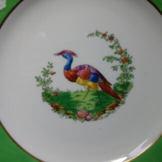 SPODE CHELSEA BIRD GREEN  R4689  SMOOTH (c.1927)   LUNCH PLATE #8 -  8 1/2"  EXCELLENT !!  RARE !!