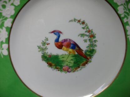 SPODE CHELSEA BIRD GREEN  R4689  SMOOTH (c.1927)   LUNCH PLATE #8 -  8 1/2"  EXCELLENT !!  RARE !!