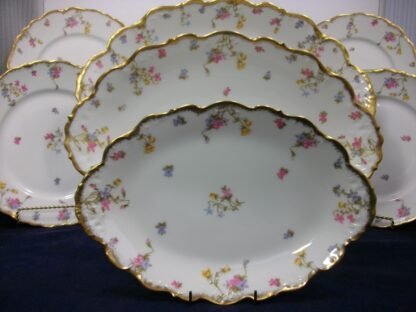 BAWO & DOTTER (ELITE WORKS)- SCATTERED FLOWERS (c.1896+) SMALL SERVING PLATTER 11 1/4"- RARE! EXCELLENT!!