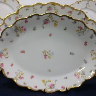 BAWO & DOTTER (ELITE WORKS)- SCATTERED FLOWERS (c.1896+) MEDIUM SERVING PLATTER 13 7/8"- RARE! EXCELLENT!!