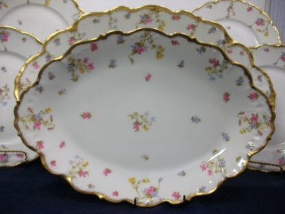 BAWO & DOTTER (ELITE WORKS)- SCATTERED FLOWERS (c.1896+) MEDIUM SERVING PLATTER 13 7/8"- RARE! EXCELLENT!!
