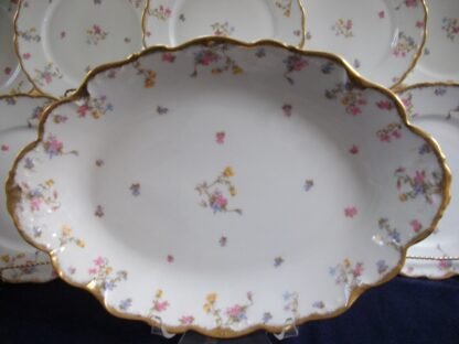 BAWO & DOTTER (ELITE WORKS)- SCATTERED FLOWERS  (c.1896+)  LARGE SERVING PLATTER  16 3/8"- RARE! EXCELLENT!!