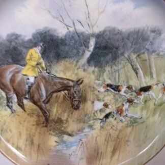 COPELAND SPODE LIONEL EDWARDS FOX HUNT (c.1922) - "GOING TO A HALLOA"  7 3/4 " DISPLAY PLATE