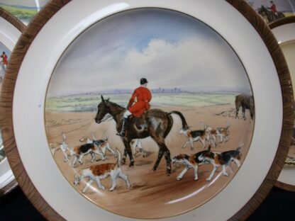 COPELAND SPODE LIONEL EDWARDS FOX HUNT (c.1922) - "A CHECK"  7 3/4 " DISPLAY PLATE