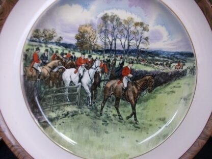 COPELAND SPODE LIONEL EDWARDS FOX HUNT (c.1922) - "OFF TO DRAW"  7 3/4 " DISPLAY PLATE