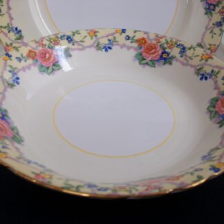 AYNSLEY CHINA MELROSE 7259 -  FLORAL BORDER ON CREAM GROUND  (c.1930+)  COUPE SOUP  BOWL  7 5/8"