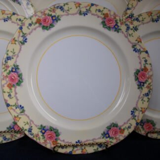 AYNSLEY CHINA MELROSE 7259 -  FLORAL BORDER ON CREAM GROUND  (c.1930+)  DINNER PLATE  10 1/2"