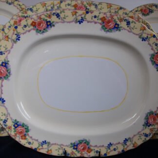 AYNSLEY CHINA MELROSE 7259 -  FLORAL BORDER ON CREAM GROUND  (c.1930+)  SERVING PLATTER  13 3/8"