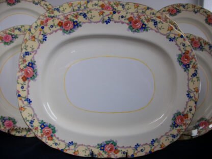 AYNSLEY CHINA MELROSE 7259 -  FLORAL BORDER ON CREAM GROUND  (c.1930+)  SERVING PLATTER  13 3/8"