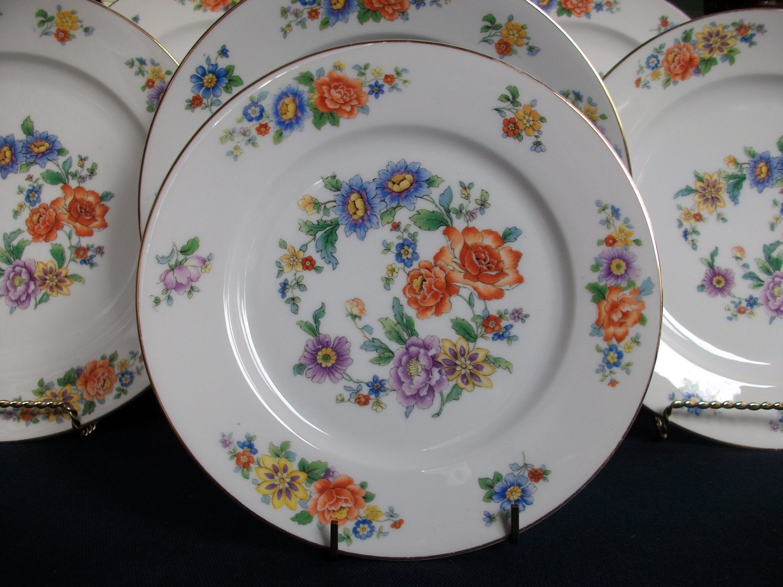 KPM (KRISTER) GERMANY #27382- FLORAL & GILT (c.1925+) SALAD PLATE(s)- EXCELLENT!!